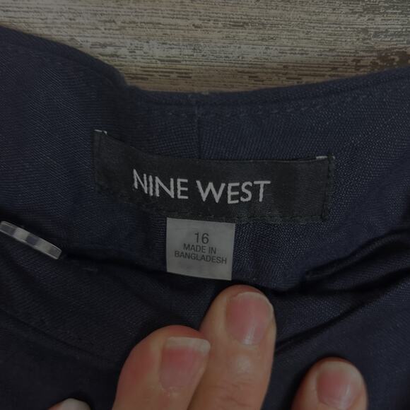 Nine West womens 16 plus size black neo classic linen dress pants new casual - Picture 4 of 7